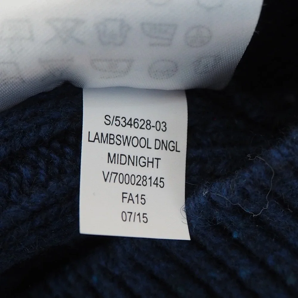 GAP Cable Knit Lambswool Blend Sweater Mens M Midnight Blue Preppy, Fisherman